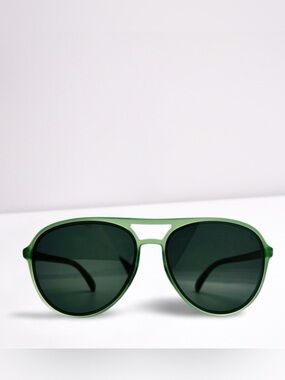 Green Aviator Sunglasses with Dark Lenses